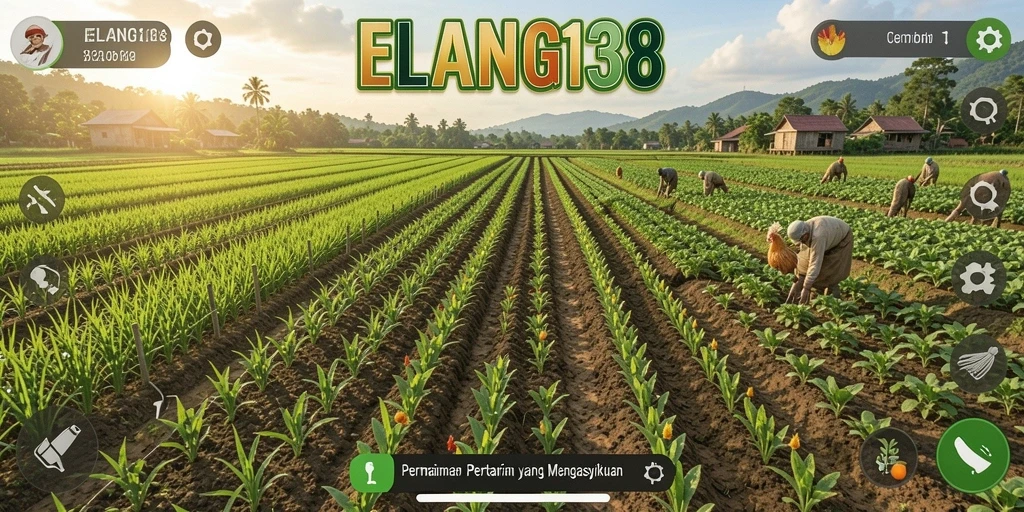 Screenshot gameplay ELANG138 yang menampilkan suasana pertanian yang dinamis.