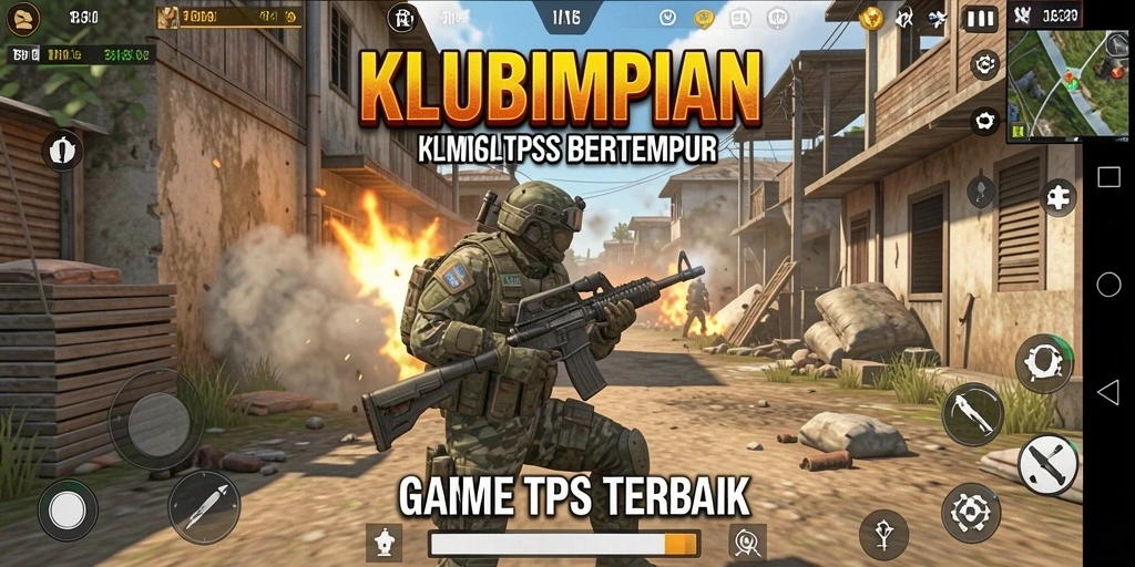 Gambaran seru gameplay KLUBIMPIAN dengan aksi tembak-menembak.