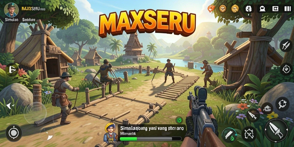 Tampilan gameplay MAXSERU yang mengasyikkan dan penuh warna.