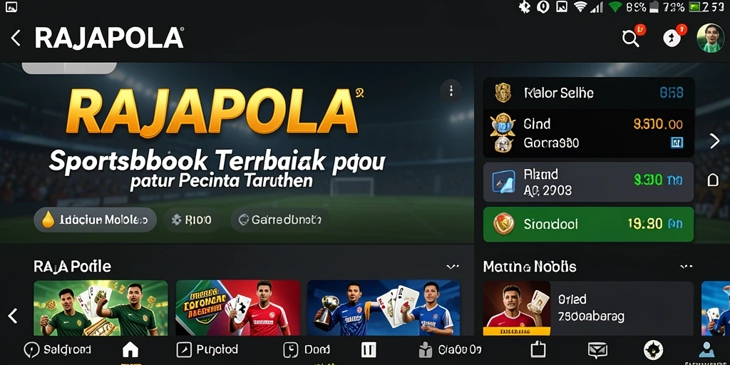 Tampilan antarmuka RAJAPOLA dengan fitur Sportsbook yang menarik.